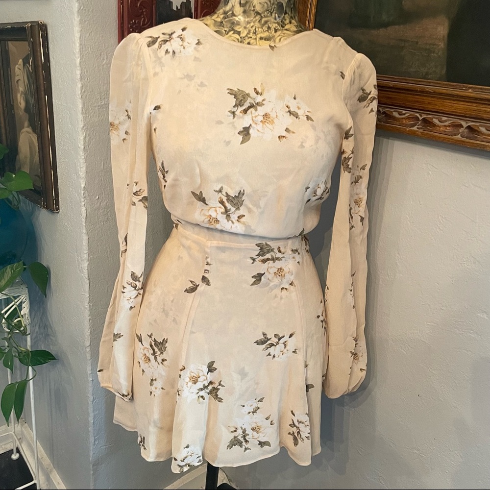 Reformation Westwood Cream floral dress size 4